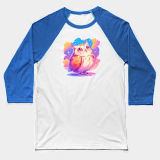 Cute owl with vivid colors Baseball T-Shirt